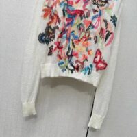 Dior Women CD Embroidered Sweater White Technical Mohair Alpaca Knit (4)