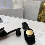 Dior Women CD Forever Dior Heeled Slide Black Calfskin Reference: KCQ934VEA_S900 - Imagen 6