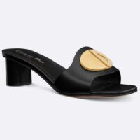 Dior Women CD Forever Dior Heeled Slide Black Calfskin Reference KCQ934VEA_S900 (5)