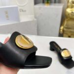 Dior Women CD Forever Dior Heeled Slide Black Calfskin Reference: KCQ934VEA_S900 - Imagen 7