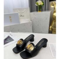 Dior Women CD Forever Dior Heeled Slide Black Calfskin Reference KCQ934VEA_S900 (5)