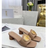 Dior Women CD Forever Dior Heeled Slide Nude Calfskin Reference KCQ934VEA_S21U (10)