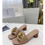 Dior Women CD Forever Dior Heeled Slide Nude Calfskin Reference: KCQ934VEA_S21U - Imagen 4