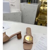 Dior Women CD Forever Dior Heeled Slide Nude Calfskin Reference KCQ934VEA_S21U (10)