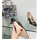Dior Women CD J'Adior Slingback Pump Transparent Mesh Embroidered Black Butterfly Motif Reference: KCV038BYE_S900 - Imagen 9