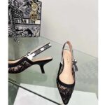 Dior Women CD J'Adior Slingback Pump Transparent Mesh Embroidered Black Butterfly Motif Reference: KCV038BYE_S900 - Imagen 6