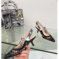 Dior Women CD J’Adior Slingback Pump Transparent Mesh Embroidered Black Butterfly Motif Reference KCV038BYE_S900 (5)