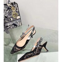 Dior Women CD J’Adior Slingback Pump Transparent Mesh Embroidered Black Butterfly Motif Reference KCV038BYE_S900 (5)