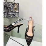 Dior Women CD J'Adior Slingback Pump Transparent Mesh Embroidered Black Butterfly Motif Reference: KCV039BYE_S900 – Bild 6