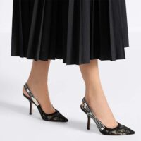 Dior Women CD J’Adior Slingback Pump Transparent Mesh Embroidered Black Butterfly Motif Reference KCV039BYE_S900 (5)