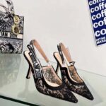 Dior Women CD J'Adior Slingback Pump Transparent Mesh Embroidered Black Butterfly Motif Reference: KCV039BYE_S900 – Bild 2