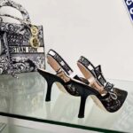 Dior Women CD J'Adior Slingback Pump Transparent Mesh Embroidered Black Butterfly Motif Reference: KCV039BYE_S900 – Bild 3