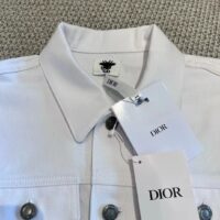 Dior Women CD Jacket White Cotton Denim Red Le Cœur Des Papillons (9)