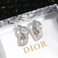 Dior Women CD Lock Earrings Silver-Finish Metal Silver-Tone Crystals (5)