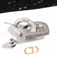 Dior Women CD Lock Earrings Silver-Finish Metal Silver-Tone Crystals (5)
