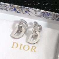 Dior Women CD Lock Earrings Silver-Finish Metal Silver-Tone Crystals (5)