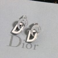 Dior Women CD Lock Earrings Silver-Finish Metal Silver-Tone Crystals (5)