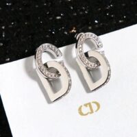 Dior Women CD Lock Earrings Silver-Finish Metal Silver-Tone Crystals (5)