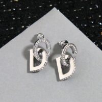 Dior Women CD Lock Earrings Silver-Finish Metal Silver-Tone Crystals (5)