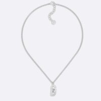 Dior Women CD Lock Necklace Silver-Finish Metal Silver-Tone Crystals