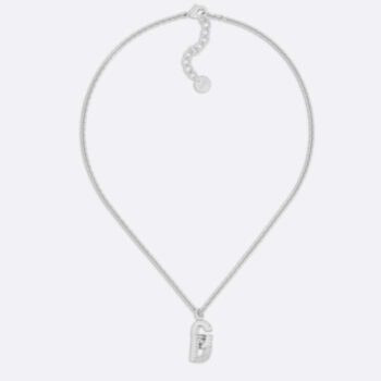 Dior Women CD Lock Necklace Silver-Finish Metal Silver-Tone Crystals