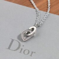 Dior Women CD Lock Necklace Silver-Finish Metal Silver-Tone Crystals (10)