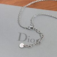 Dior Women CD Lock Necklace Silver-Finish Metal Silver-Tone Crystals (10)