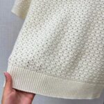 Dior Women CD Macrocannage Polo Shirt Ecru Alpaca Cashmere Silk Openwork Knit - immagine 8