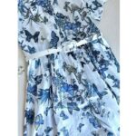 Dior Women CD Mid-Length Shirt Dress White Blue Cotton Voile - Bild 7