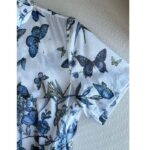 Dior Women CD Mid-Length Shirt Dress White Blue Cotton Voile - Bild 9