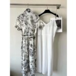 Dior Women CD Mid-Length Shirt Dress White Pink Cotton Voile – Image 3