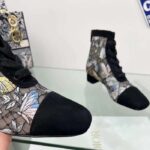 Dior Women CD Naughtily-D Ankle Boot Mesh Embroidered Black Butterfly Metallic Thread Suede Calfskin KCI979BMT_S26X – Image 11