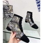 Dior Women CD Naughtily-D Ankle Boot Mesh Embroidered Black Butterfly Metallic Thread Suede Calfskin KCI979BMT_S26X – Image 7