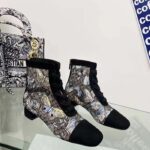 Dior Women CD Naughtily-D Ankle Boot Mesh Embroidered Black Butterfly Metallic Thread Suede Calfskin KCI979BMT_S26X – Image 3