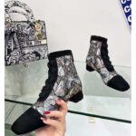 Dior Women CD Naughtily-D Ankle Boot Mesh Embroidered Black Butterfly Metallic Thread Suede Calfskin KCI979BMT_S26X – Image 8