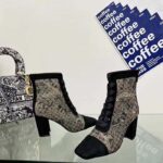 Dior Women CD Naughtily-D Ankle Boot Mesh Embroidered Black Butterfly Metallic Thread Suede Calfskin KCI980BXT_S21X - Image 4