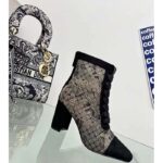 Dior Women CD Naughtily-D Ankle Boot Mesh Embroidered Black Butterfly Metallic Thread Suede Calfskin KCI980BXT_S21X - Image 2