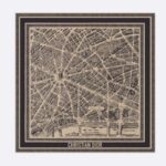 Dior Women CD Plan De Paris 90 Square Scarf Beige Black Silk Twill