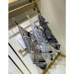 Dior Women CD Plan De Paris 90 Square Scarf Black White Silk Twill - Image 8