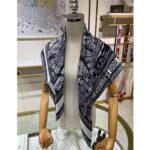 Dior Women CD Plan De Paris 90 Square Scarf Black White Silk Twill - Image 5