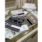 Dior Women CD Plan De Paris 90 Square Scarf White Black Silk Twill - immagine 5