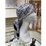 Dior Women CD Plan De Paris 90 Square Scarf White Black Silk Twill - immagine 7