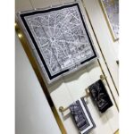 Dior Women CD Plan De Paris 90 Square Scarf White Black Silk Twill - immagine 2