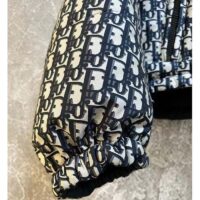 Dior Women CD Reversible Cropped Puffer Jacket Blue Ecru Dior Oblique Quilted Technical Taffeta (12)
