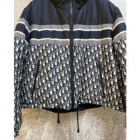 Dior Women CD Reversible Cropped Puffer Jacket Blue Ecru Dior Oblique Quilted Technical Taffeta (12)