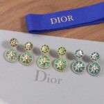 Dior Women CD Rose Des Vents Earring Yellow Gold Diamonds Malachite - Image 6