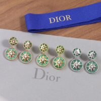 Dior Women CD Rose Des Vents Earring Yellow Gold Diamonds Malachite (5)