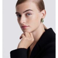 Dior Women CD Rose Des Vents Earring Yellow Gold Diamonds Malachite (5)