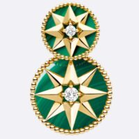 Dior Women CD Rose Des Vents Earring Yellow Gold Diamonds Malachite (5)