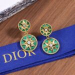 Dior Women CD Rose Des Vents Earring Yellow Gold Diamonds Malachite - Image 3